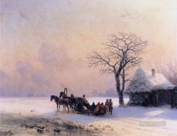 小さなロシアの冬景色 1868 ロマンチックなイワン・アイヴァゾフスキー ロシア Oil Paintings